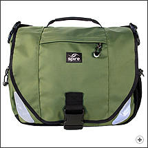 Spire Endo laptop messenger bag in Cosmic green/black